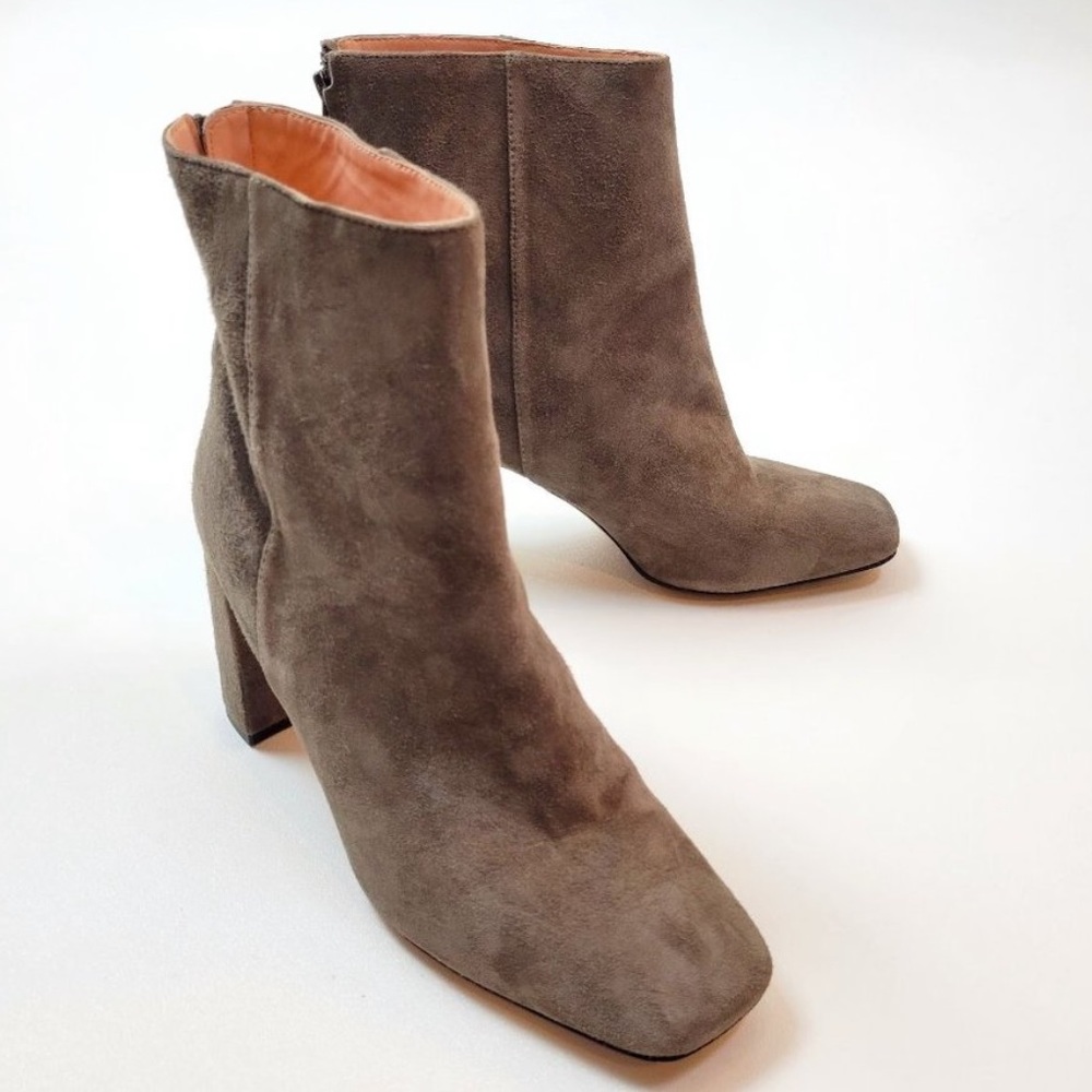 J. Crew Suede block-heel ankle boots Item AQ744 Size 10.5